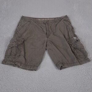 VINTAGE Unionbay Shorts Mens 42 Brown Cargo Cotton Multi-Pocket Utility Y2K
